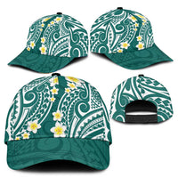 Plumeria With Teal Polynesian Tattoo Pattern Classic Cap - Polynesian Pride
