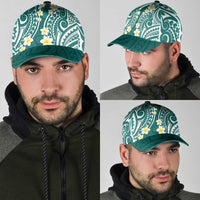 Plumeria With Teal Polynesian Tattoo Pattern Classic Cap - Polynesian Pride