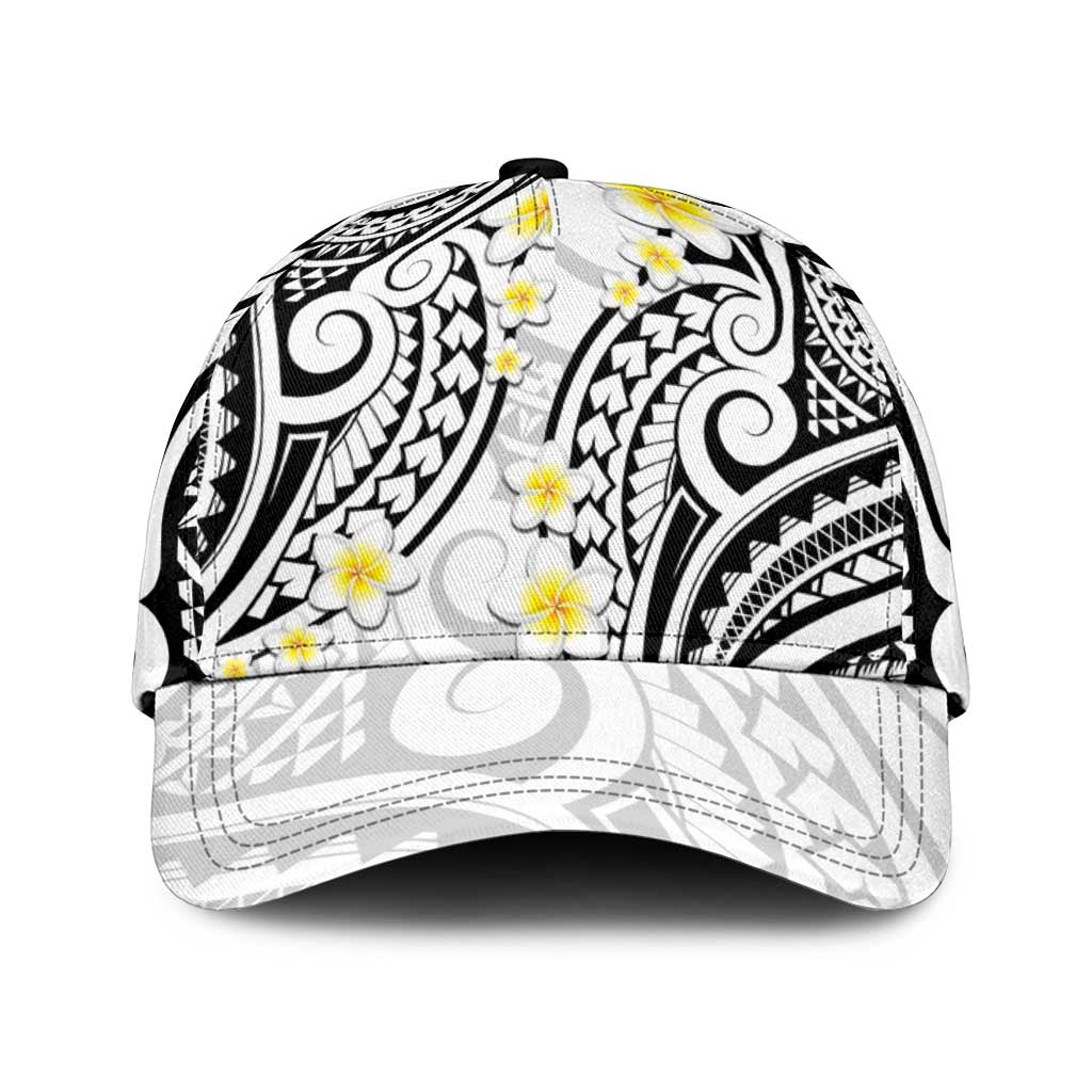 Plumeria With White Polynesian Tattoo Pattern Classic Cap - Polynesian Pride
