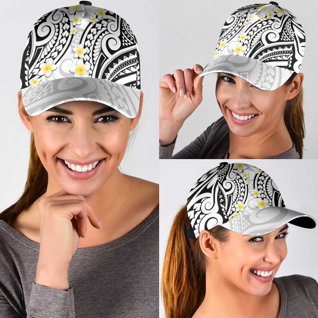 Plumeria With White Polynesian Tattoo Pattern Classic Cap - Polynesian Pride