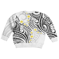 Plumeria With White Polynesian Tattoo Pattern Kid Ugly Christmas Sweater