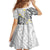 Plumeria With White Polynesian Tattoo Pattern Kid Short Sleeve Dress