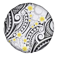 Plumeria With White Polynesian Tattoo Pattern Spare Tire Cover LT05 - Polynesian Pride