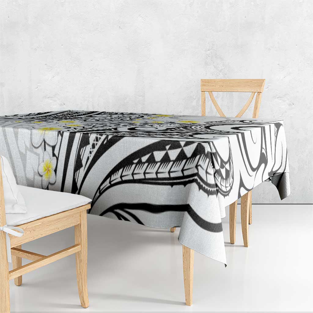 Plumeria With White Polynesian Tattoo Pattern Tablecloth