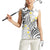 Plumeria With White Polynesian Tattoo Pattern Women Sleeveless Polo Shirt