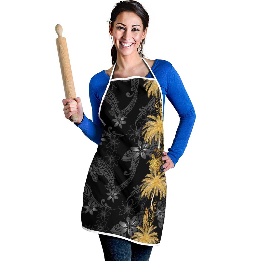Hawaiian Honu And Surfboards Apron Gold Style - Polynesian Pride