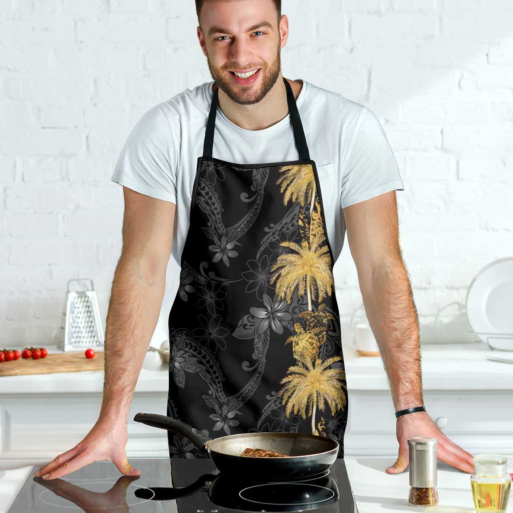 Hawaiian Honu And Surfboards Apron Gold Style - Polynesian Pride