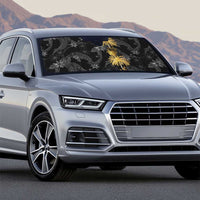 Hawaiian Honu And Surfboards Auto Sun Shade Gold Style - Polynesian Pride