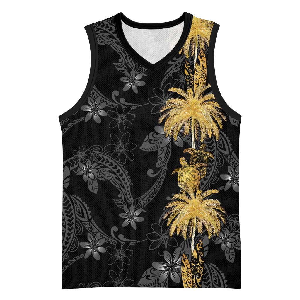 Hawaiian Honu And Surfboards Basketball Jersey Gold Style LT05 Unisex Gold - Polynesian Pride