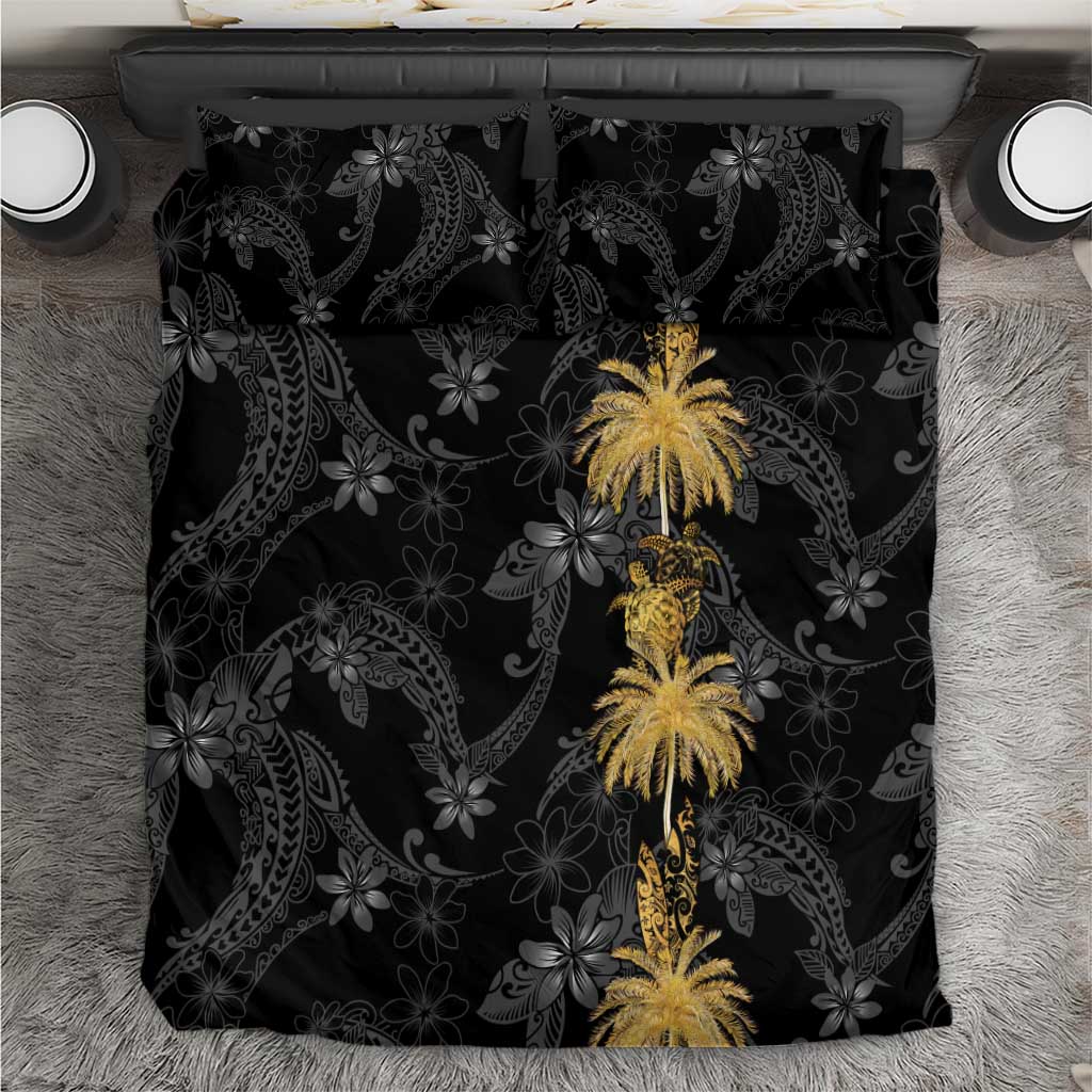 Hawaiian Honu And Surfboards Bedding Set Gold Style - Polynesian Pride