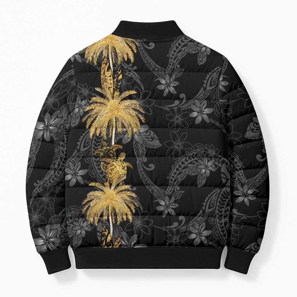Hawaiian Honu And Surfboards Bomber Puffer Jacket Gold Style LT05 - Polynesian Pride