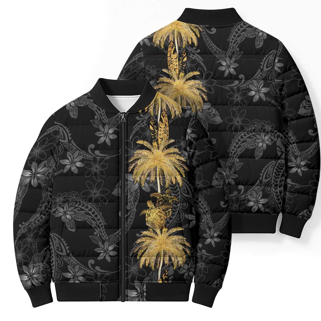 Hawaiian Honu And Surfboards Bomber Puffer Jacket Gold Style LT05 - Polynesian Pride