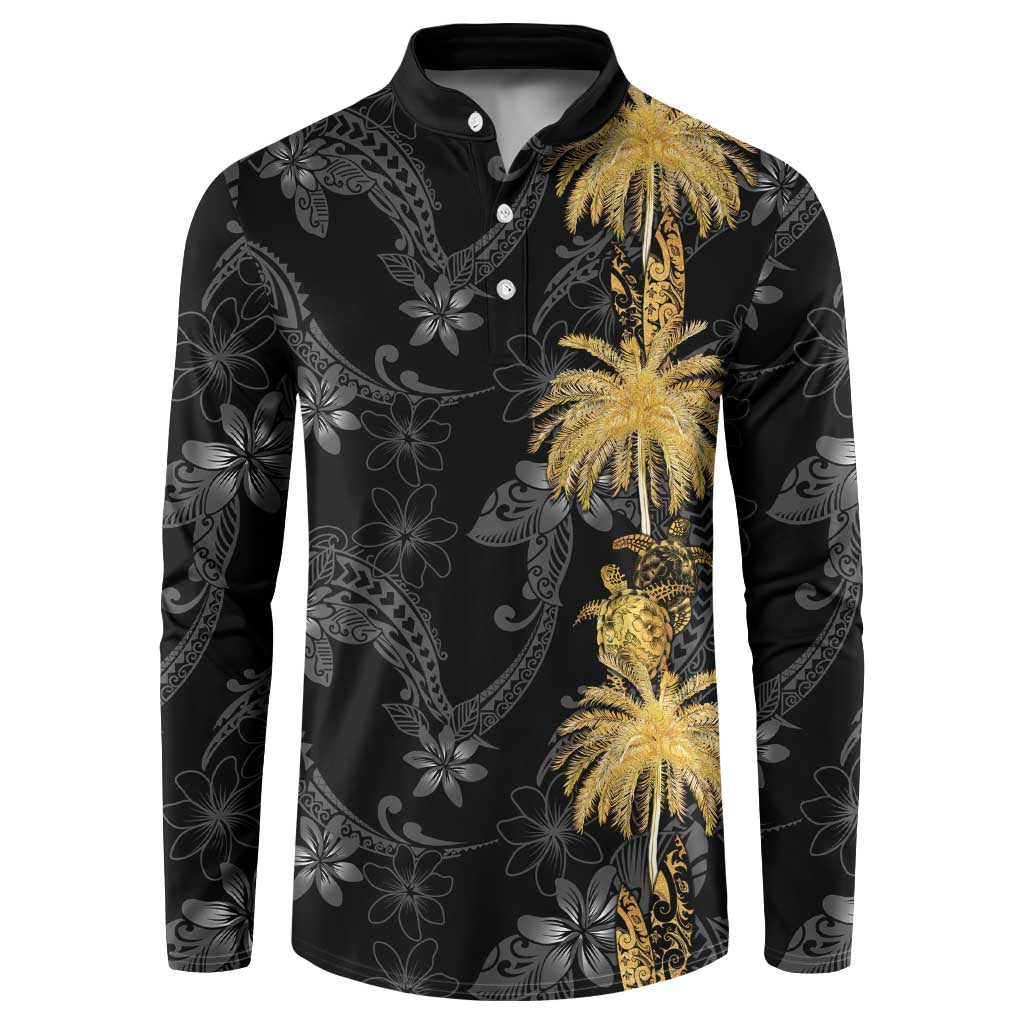 Hawaiian Honu And Surfboards Button Sweatshirt Gold Style - Polynesian Pride