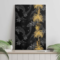 Hawaiian Honu And Surfboards Canvas Wall Art Gold Style - Polynesian Pride