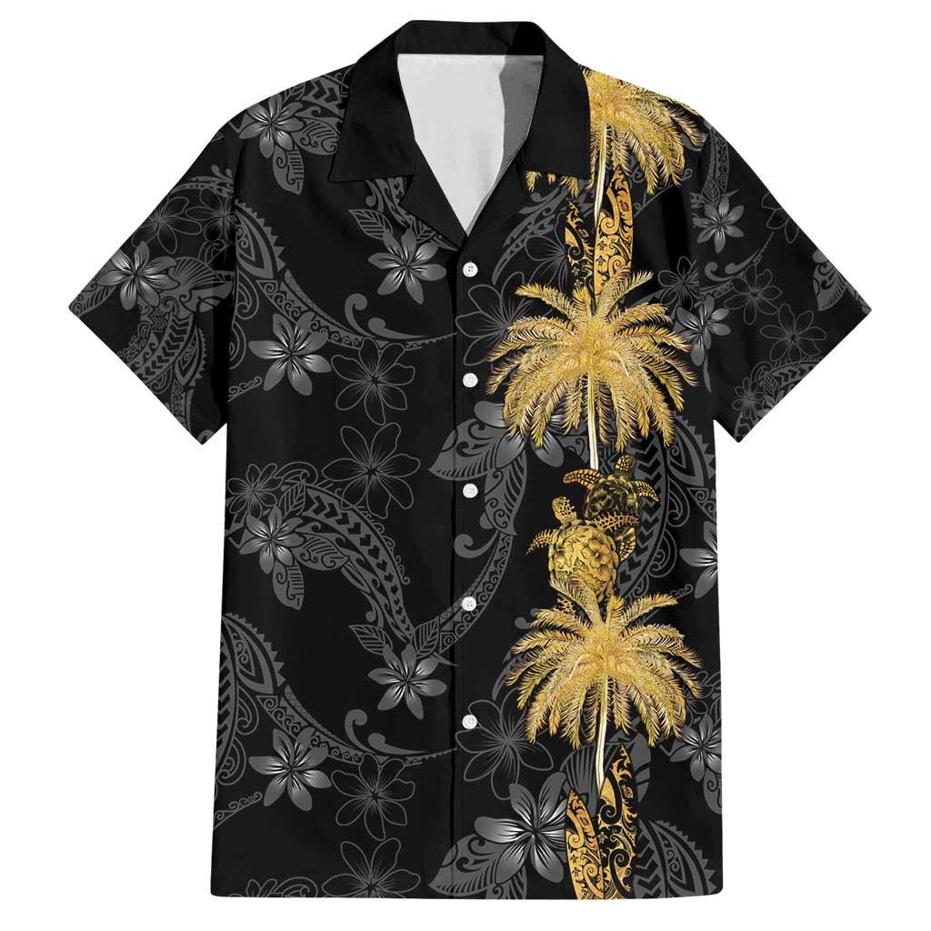 Hawaiian Honu And Surfboards Family Matching Long Sleeve Bodycon Dress and Hawaiian Shirt Gold Style - Polynesian Pride