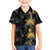 Hawaiian Honu And Surfboards Family Matching Off The Shoulder Long Sleeve Dress and Hawaiian Shirt Gold Style - Polynesian Pride