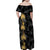 Hawaiian Honu And Surfboards Family Matching Off Shoulder Maxi Dress and Hawaiian Shirt Gold Style - Polynesian Pride