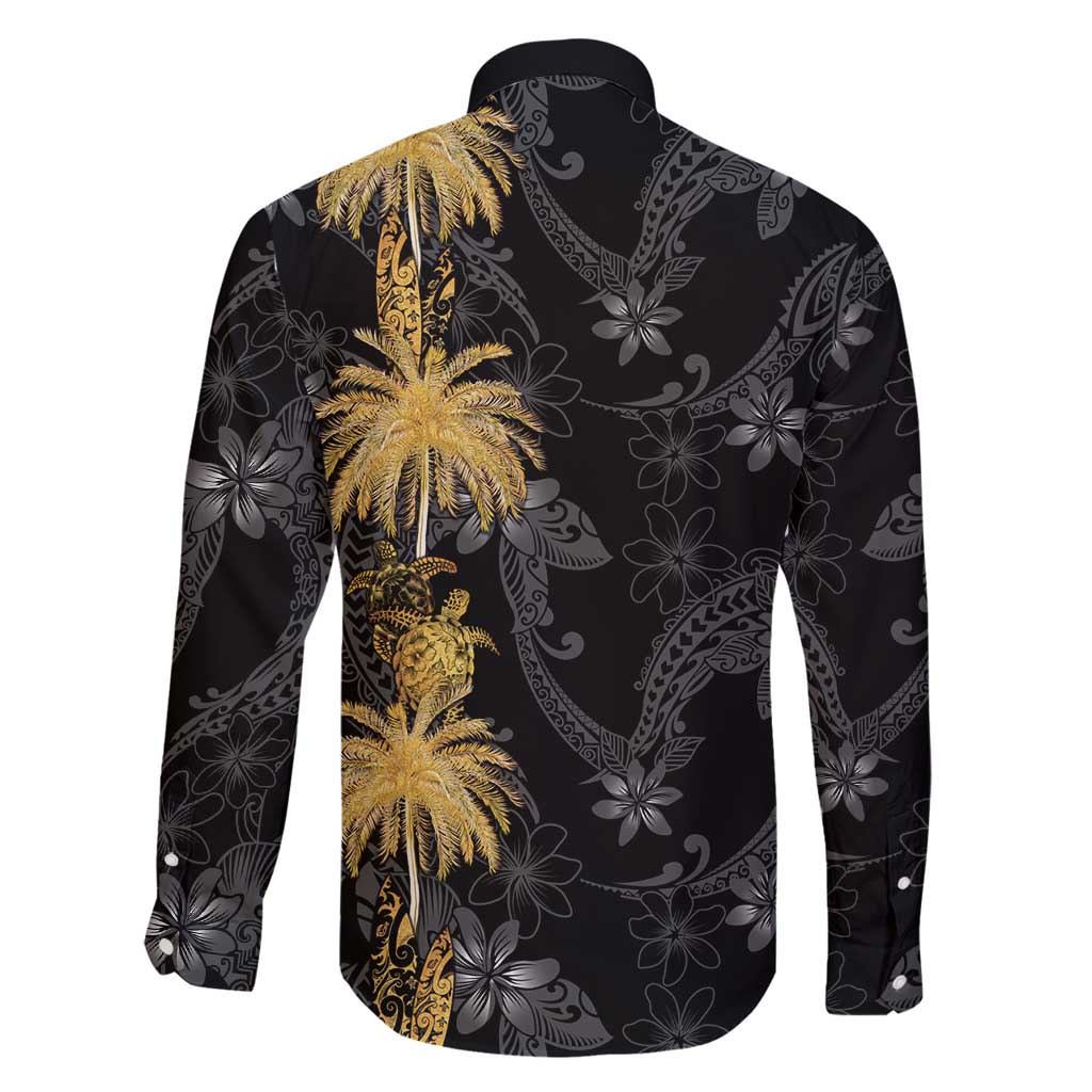 Hawaiian Honu And Surfboards Family Matching Puletasi and Hawaiian Shirt Gold Style - Polynesian Pride