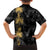 Hawaiian Honu And Surfboards Family Matching Summer Maxi Dress and Hawaiian Shirt Gold Style - Polynesian Pride