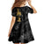 Hawaiian Honu And Surfboards Family Matching Summer Maxi Dress and Hawaiian Shirt Gold Style - Polynesian Pride