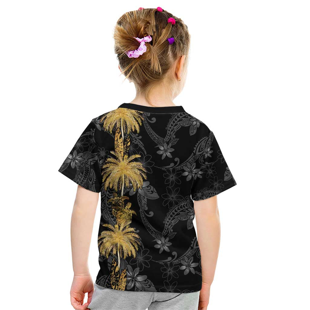 Hawaiian Honu And Surfboards Kid T Shirt Gold Style - Polynesian Pride