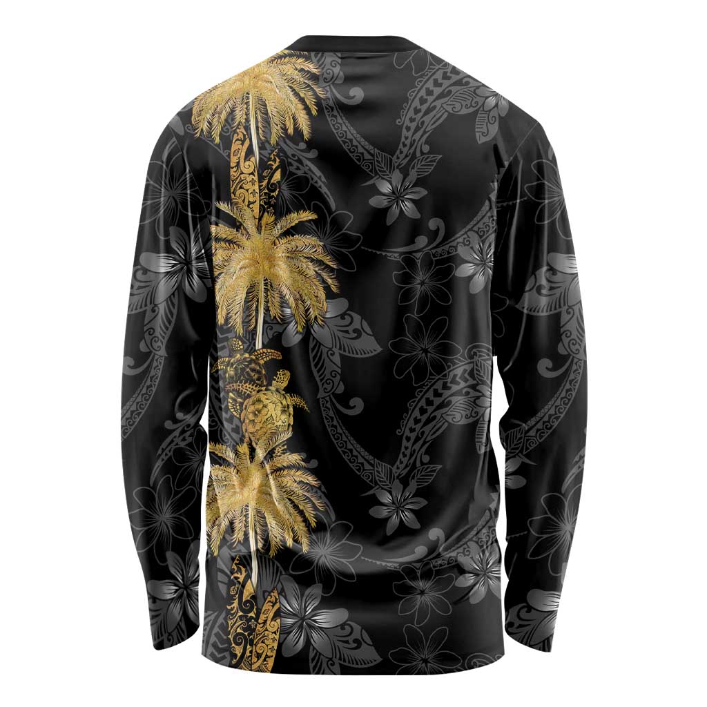 Hawaiian Honu And Surfboards Long Sleeve Shirt Gold Style LT05 - Polynesian Pride