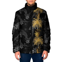 Hawaiian Honu And Surfboards Padded Jacket Gold Style LT05 Men Gold - Polynesian Pride