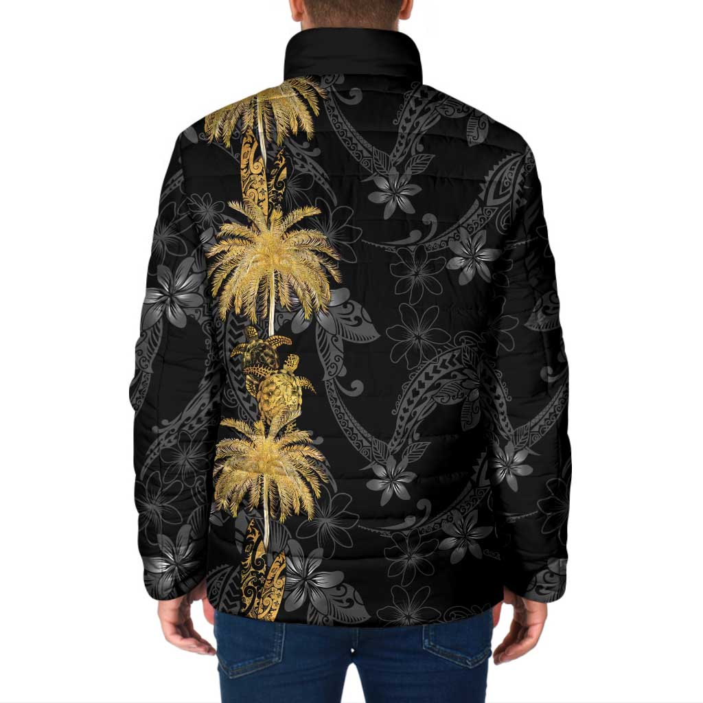 Hawaiian Honu And Surfboards Padded Jacket Gold Style LT05 - Polynesian Pride