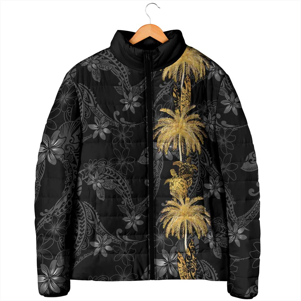 Hawaiian Honu And Surfboards Padded Jacket Gold Style LT05 - Polynesian Pride