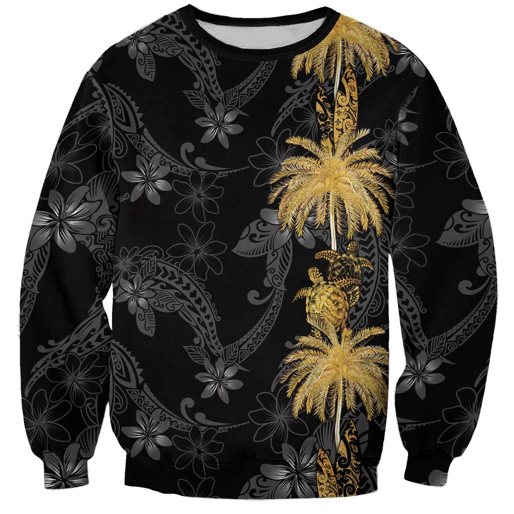 Hawaiian Honu And Surfboards Sweatshirt Gold Style - Polynesian Pride