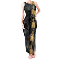 Hawaiian Honu And Surfboards Tank Maxi Dress Gold Style - Polynesian Pride