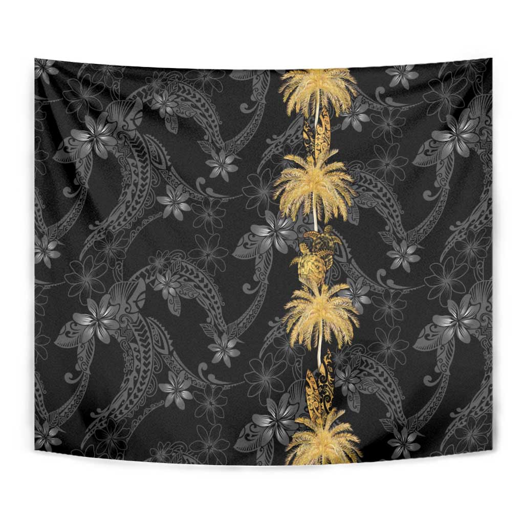 Hawaiian Honu And Surfboards Tapestry Gold Style - Polynesian Pride