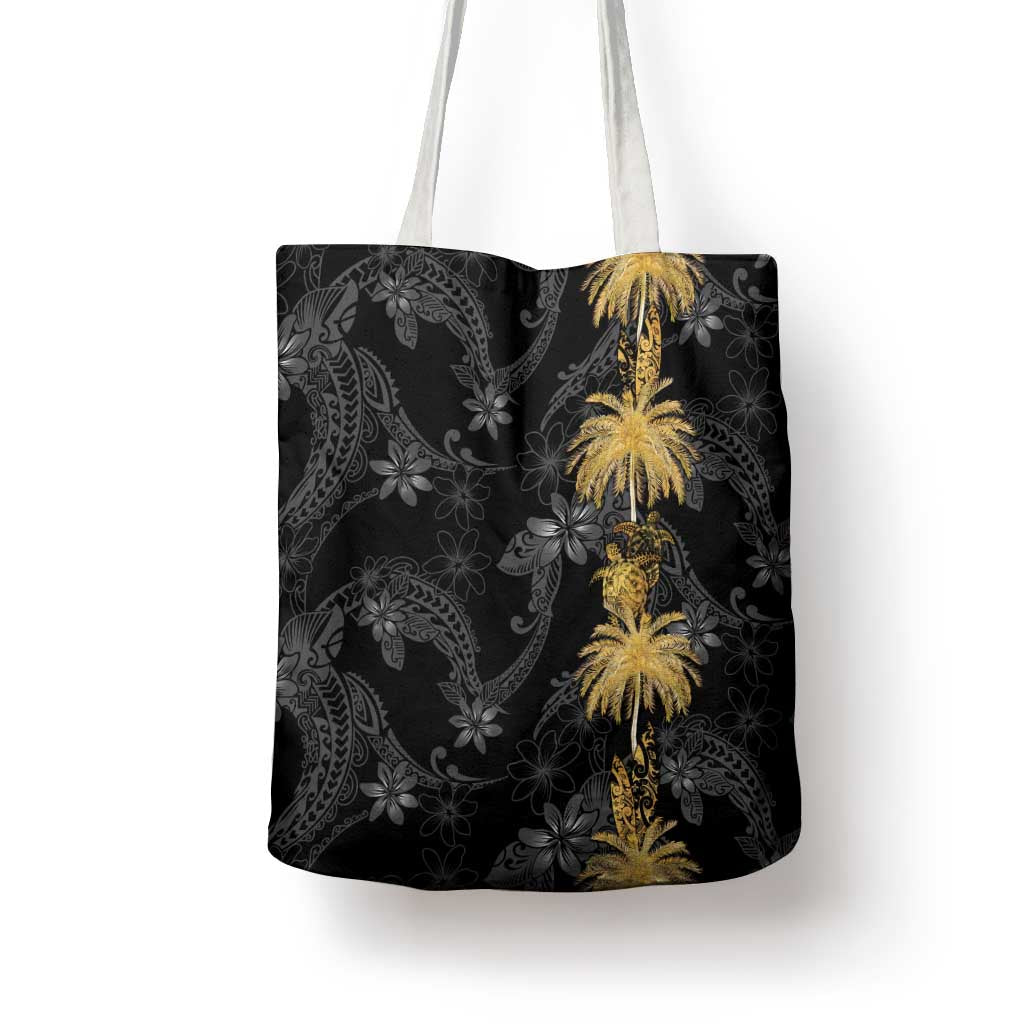 Hawaiian Honu And Surfboards Tote Bag Gold Style - Polynesian Pride