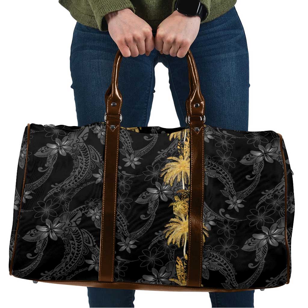 Hawaiian Honu And Surfboards Travel Bag Gold Style - Polynesian Pride