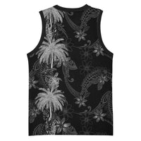 Hawaiian Honu And Surfboards Basketball Jersey Silver Style LT05 - Polynesian Pride