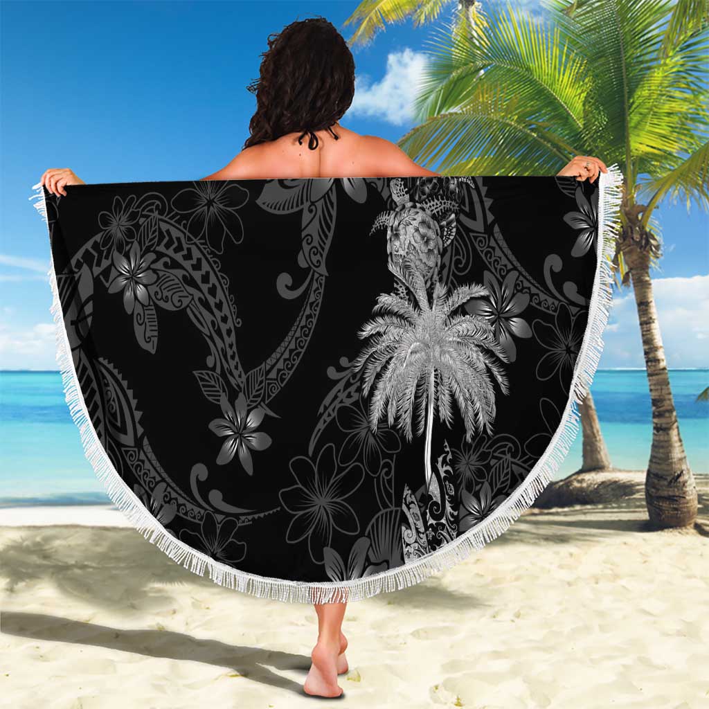 Hawaiian Honu And Surfboards Beach Blanket Silver Style - Polynesian Pride