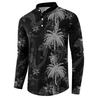 Hawaiian Honu And Surfboards Button Sweatshirt Silver Style - Polynesian Pride