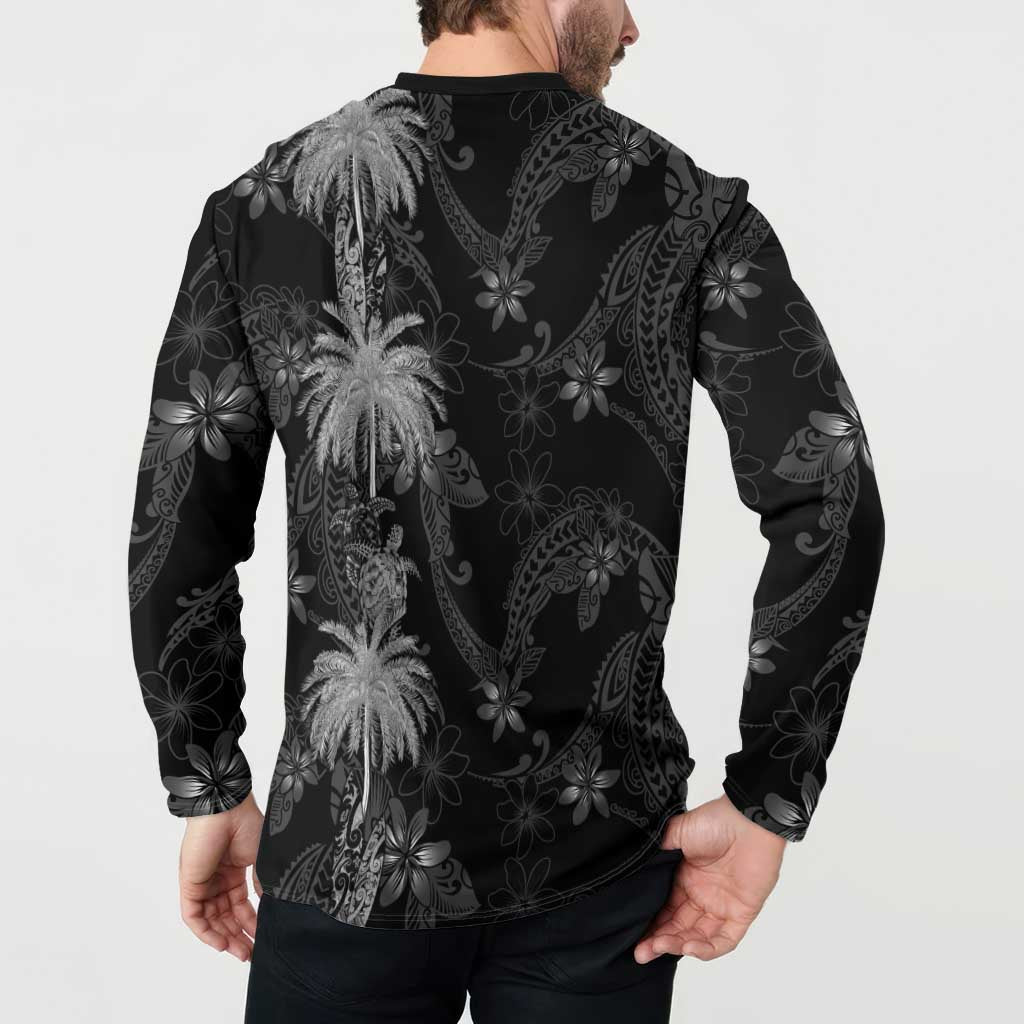 Hawaiian Honu And Surfboards Button Sweatshirt Silver Style - Polynesian Pride