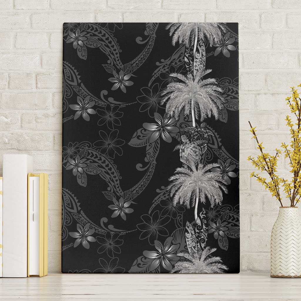 Hawaiian Honu And Surfboards Canvas Wall Art Silver Style - Polynesian Pride