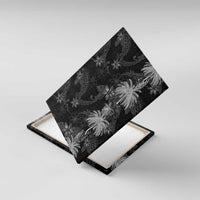 Hawaiian Honu And Surfboards Canvas Wall Art Silver Style - Polynesian Pride