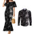 Hawaiian Honu And Surfboards Couples Matching Mermaid Dress and Long Sleeve Button Shirt Silver Style - Polynesian Pride