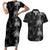 Hawaiian Honu And Surfboards Couples Matching Short Sleeve Bodycon Dress and Hawaiian Shirt Silver Style - Polynesian Pride