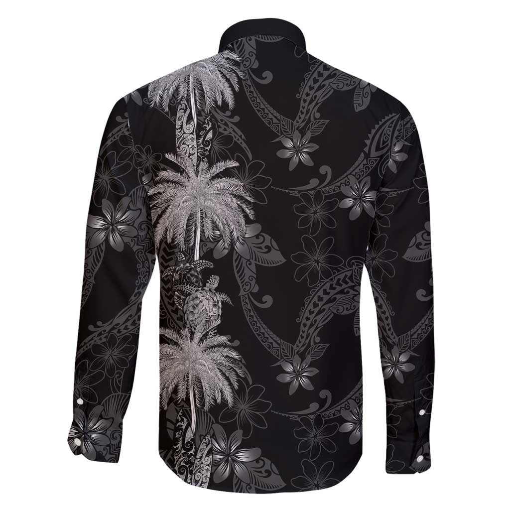 Hawaiian Honu And Surfboards Family Matching Off Shoulder Maxi Dress and Hawaiian Shirt Silver Style - Polynesian Pride