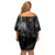 Hawaiian Honu And Surfboards Family Matching Off Shoulder Short Dress and Hawaiian Shirt Silver Style - Polynesian Pride