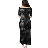 Hawaiian Honu And Surfboards Family Matching Puletasi and Hawaiian Shirt Silver Style - Polynesian Pride