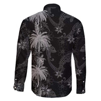 Hawaiian Honu And Surfboards Family Matching Short Sleeve Bodycon Dress and Hawaiian Shirt Silver Style - Polynesian Pride