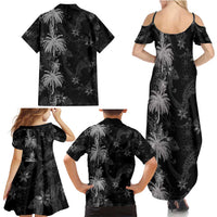 Hawaiian Honu And Surfboards Family Matching Summer Maxi Dress and Hawaiian Shirt Silver Style - Polynesian Pride