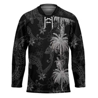 Hawaiian Honu And Surfboards Hockey Jersey Silver Style - Polynesian Pride