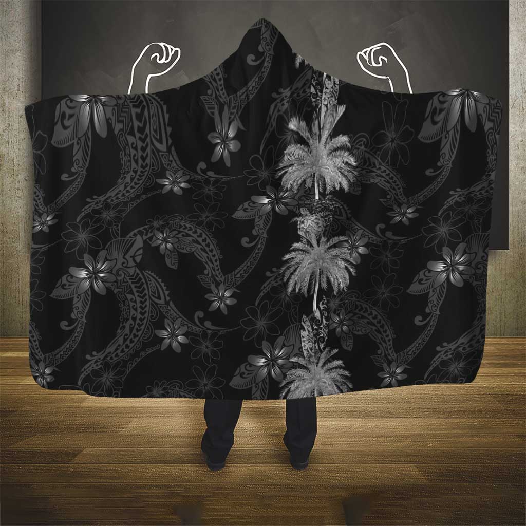 Hawaiian Honu And Surfboards Hooded Blanket Silver Style - Polynesian Pride