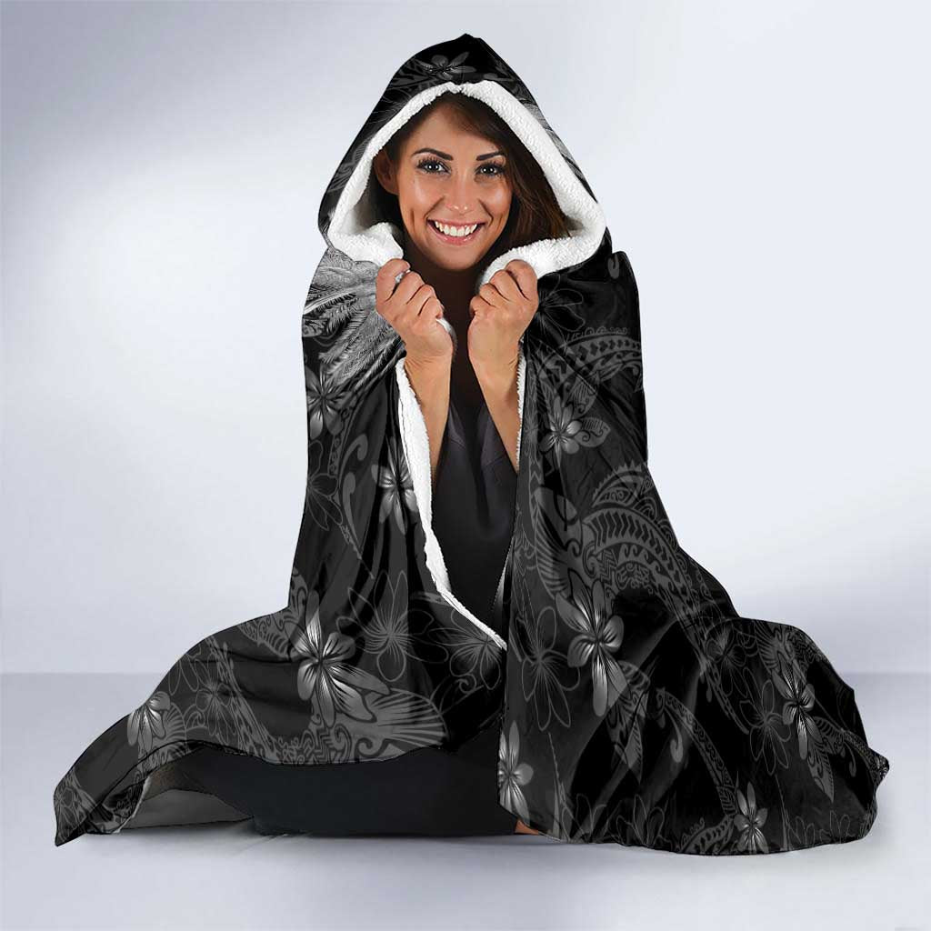 Hawaiian Honu And Surfboards Hooded Blanket Silver Style - Polynesian Pride